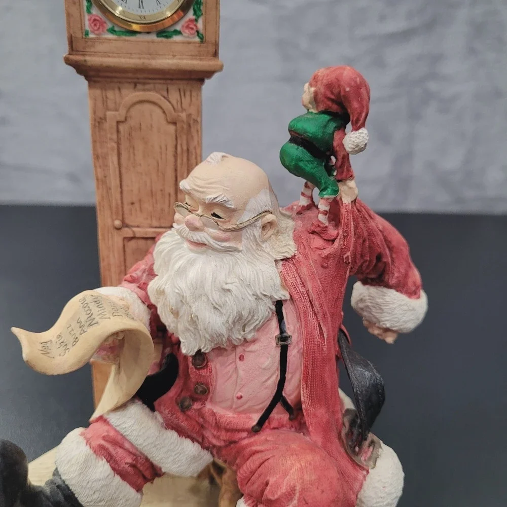 Howard Miller Christmas Clock Checkin It Twice 1995 Limited Edition Vtg Santa